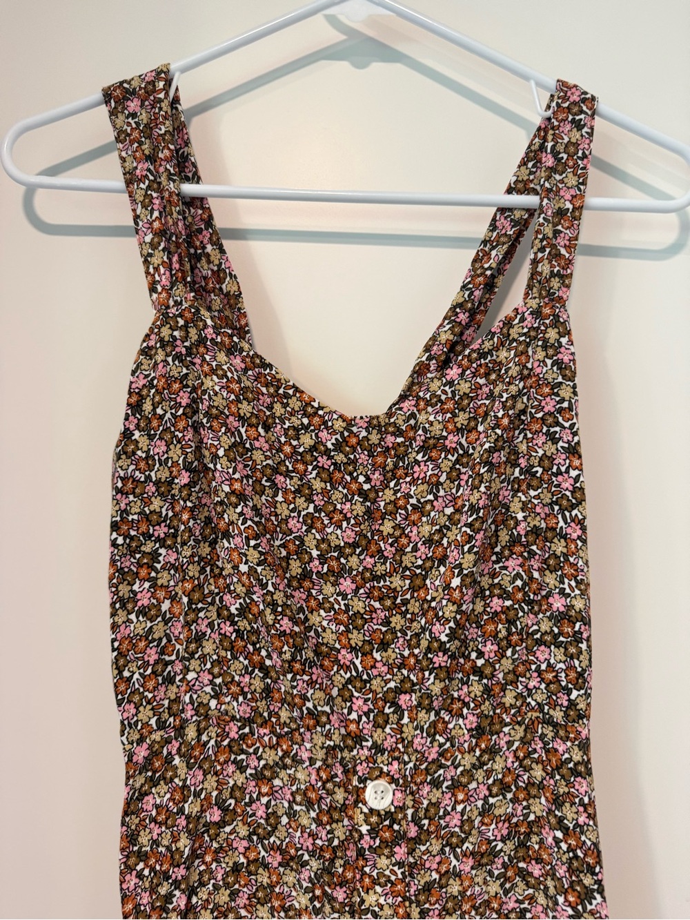Faithfull the Brand Brown Floral Button Midi Dress - Picture 4 of 5
